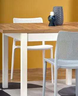 Jídelní stoly HALMAR Rozkládací jídelní stůl TIAGO SQUARE řemeslný dub/bílý
