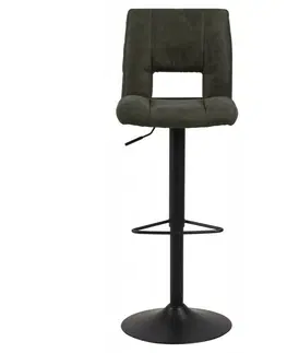 Barové židle Actona Otočná barová židle Sylvie tmavě zelená/černá