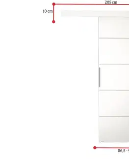 Stojany na oblečení Expedo Posuvné dveře DOLANO III + Tichý dojezd, 86,5x205, bílá