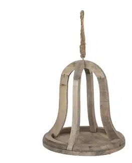 Obrazy Závěsná dřevěná dekorace ve tvaru zvonu - Ø 24*24 cm Clayre & Eef 6H1877