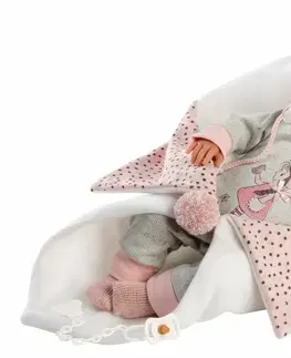 Hračky panenky LLORENS - 84460 NEW BORN - realistická panenka miminko se zvuky a měkkým látkovým tělem - 44