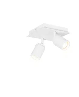 Bodova svetla Moderní koupelnové bodové bílé čtvercové 2-světlo IP44 - Ducha