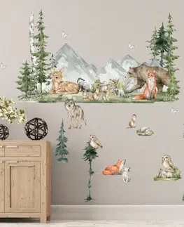 Samolepky na zeď Samolepky na zeď pro děti  - Forest, lesní zvířátka do dětského pokoje