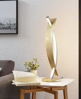Stolní lampy Lucande LED stolní lampa Marija, elegantní zlatý vzhled