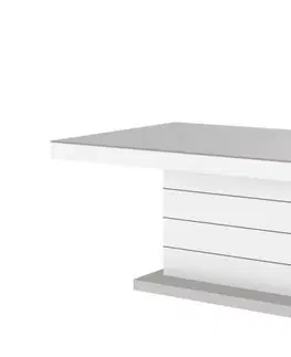 Konferenční stolky Konferenční stolek MATERA LUX MAT Světle šedo/bílý