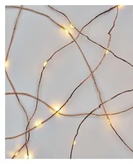 Vánoční řetězy a lamety EMOS Vánoční LED řetěz Nanos měděný s časovačem 10 m teplá bílá