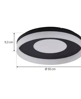 Inteligentní stropní svítidla Lucande Lucande Smart LED stropní svítidlo Squillo černé Tuya RGBW CCT