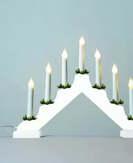 Vánoční dekorace Adventní svícen s taženou žárovkou LED Filament, bílá