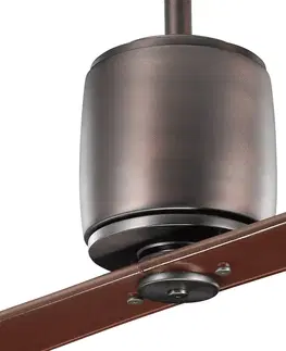 Stropní ventilátory KICHLER Stropní ventilátor Ferron, lopatky bronz olejovaný