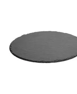 Prkénka a krájecí desky DekorStyle Servírovací kamenný talíř 32 cm antracit