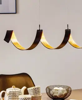 Závěsná světla Eco-Light LED závěsné světlo Helix, černá-zlatá, 80 cm