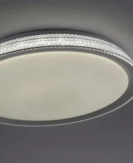 Chytré osvětlení LEUCHTEN DIREKT is JUST LIGHT LED stropní svítidlo, stříbrná, stmívatelné, App, dálkový ovladač MEDION RGB+2700-5000K