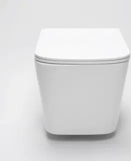 WC sedátka ALCADRAIN Renovmodul předstěnový instalační systém s bílým tlačítkem M1710 + WC REA  Raul Rimless + SEDÁTKO AM115/1000 M1710 RA1