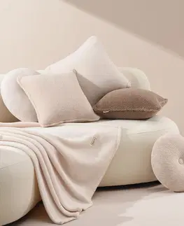 Plyšové deky Měkká krémová přikrývka Boucle 150 x 200 cm