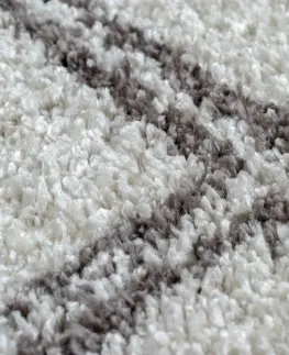 Koberce a koberečky Dywany Lusczow Kusový shaggy koberec BERBER ASILA krémový, velikost 180x270
