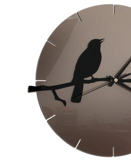 Hodiny ModernClock Nástěnné hodiny Bird šedo-černé