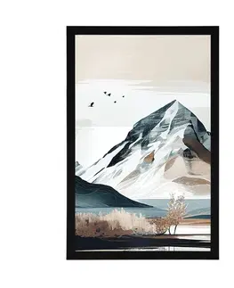 Hory Plakát malebné hory ve skandinávském stylu