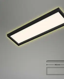LED stropní svítidla BRILONER Svítidlo LED panel, 58,2 cm, 3000 lm, 22 W, černá BRI 7365-015