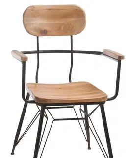 Barové židle Kovová židle se dřevem BISTRO - 58* 58 * 90cm J-Line by Jolipa 80355