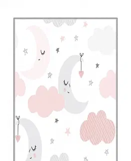 Koberce a koberečky Conceptum Hypnose Dětský koberec Noční obloha 80x120 cm šedý/růžový