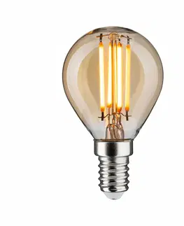 LED žárovky PAULMANN 1879 Filament 230V 3-krokové-stmívatelné LED kapka E14 3 Step Dim 4,9W 1800K stmívatelné zlatá