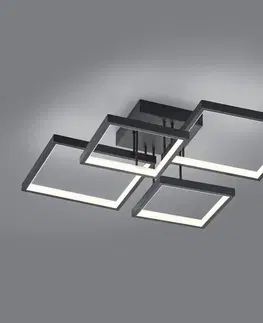 Stropní svítidla Trio Lighting LED stropní světlo Sorrento 52x52cm, černý matný
