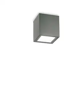 Moderní venkovní stropní svítidla Venkovní stropní přisazené svítidlo Ideal Lux TECHO PL1 SMALL NERO 251578 GU10 1x20W IP54 9cm černé