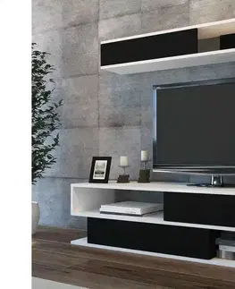 TV stolky Sofahouse Designová TV sestava Brielle bílá / černá