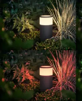 Chytré osvětlení PHILIPS HUE Hue LED White and Color Ambiance Venkovní sloupkové svítidlo Philips Calla s adaptérem 17423/30/P7 černé