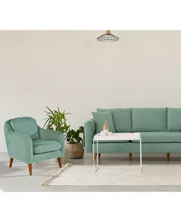 Pohovky a gauče Pohovka s křeslem SOFIA zelená