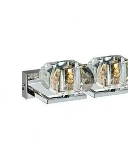 Designová nástěnná svítidla Nástěnné svítidlo AZzardo Rubic 2 wall AZ0491 G9 2x40W IP20 28cm chromové