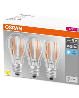 LED žárovky OSRAM OSRAM LED žárovka filament E27 Base 7,5W 4000K 3ks