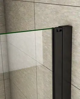 Sprchové vaničky H K Sprchový kout BLACK SAFIR A2 90cm se dvěma jednokřídlými dveřmi včetně sprchové vaničky z litého mramoru