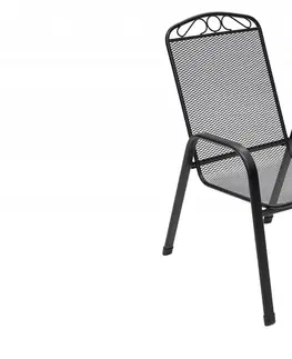 Zahradní židle a křesla DEOKORK Kovové křeslo GREY (černá)