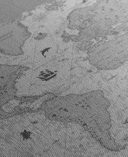 Obrazy na korku Obraz na korku mapa v černobílém provedení