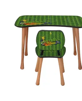 Dekorace do dětských pokojů Dětský stolek s židličkou Fotbal, 90 x 52 x 60 cm