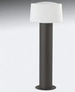 Sloupková světla FARO BARCELONA Soklové světlo Muffin s rýhovaným stínidlem 55,9cm