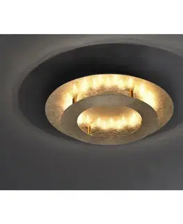 Designová stropní svítidla PAUL NEUHAUS LED stropní svítidlo, imitace plátkového zlata, kruhové 3000K PN 9620-12