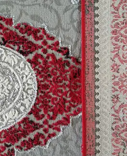 Vintage koberce Exkluzívny koberec červenej farby vo vintage štýle
