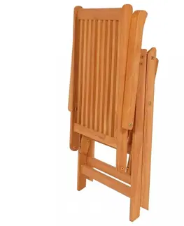 Zahradní židle Zahradní židle 6 ks teak / látka Dekorhome Modrá