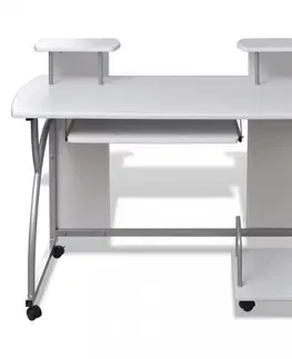 PC stoly Počítačový stůl DTD / kov Dekorhome Hnědá