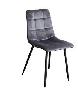 Jídelní židle Jídelní židle BERGEN šedý samet