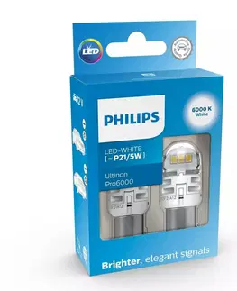 Autožárovky Philips LED P21/5W 12V 2.5/0.5W Ultinon Pro6000 SI 6000K 2ks 11499CU60X2