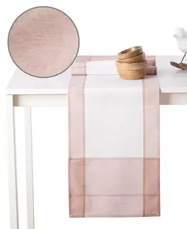 Prostírání Běhoun na stůl AmeliaHome LILLE růžovo-bílý, velikost 30x160
