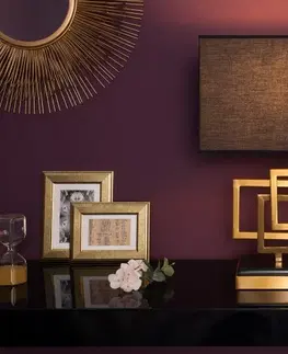 Designové a luxusní noční lampy do ložnice Estila Designová stolní lampa Tulsa zlatá