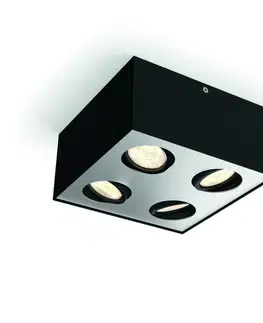 LED bodová svítidla LED Bodové svítidlo Philips Box 50494/30/P0 černé 4x4,5W