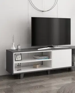 Televizní stolky Televizní stolek ROSMAR bílý antracit