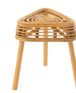 Konferenční stolky Přírodní ratanový odkládací stolek / stolička Triangle Rattan - 40*40*42 cm J-Line by Jolipa 11249