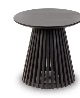 Konferenční stolky Hector Konferenční stolek Burgo 50 cm kulatý teakové dřevo černý