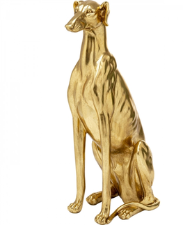 Sošky psů KARE Design Soška Greyhound Bruno - zlatá, 80cm